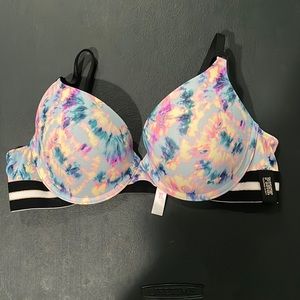 PINK tie dye push up bra 34C